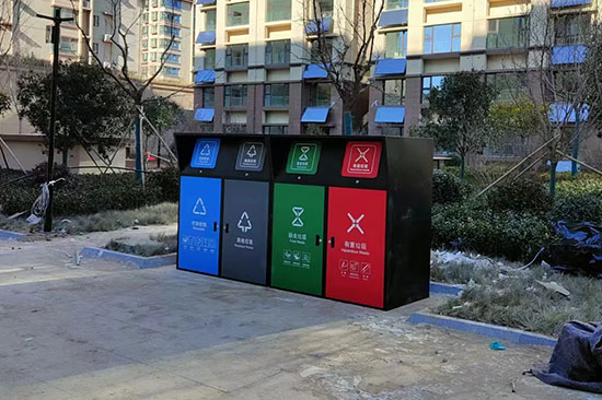 四分類垃圾桶罩，垃圾分類亭